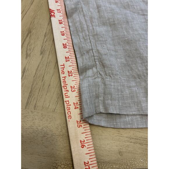 Tahari 100% Linen High Rise Wide Leg Cropped Pants EUC Sz L Nautical Beachy Boho - Picture 6 of 11